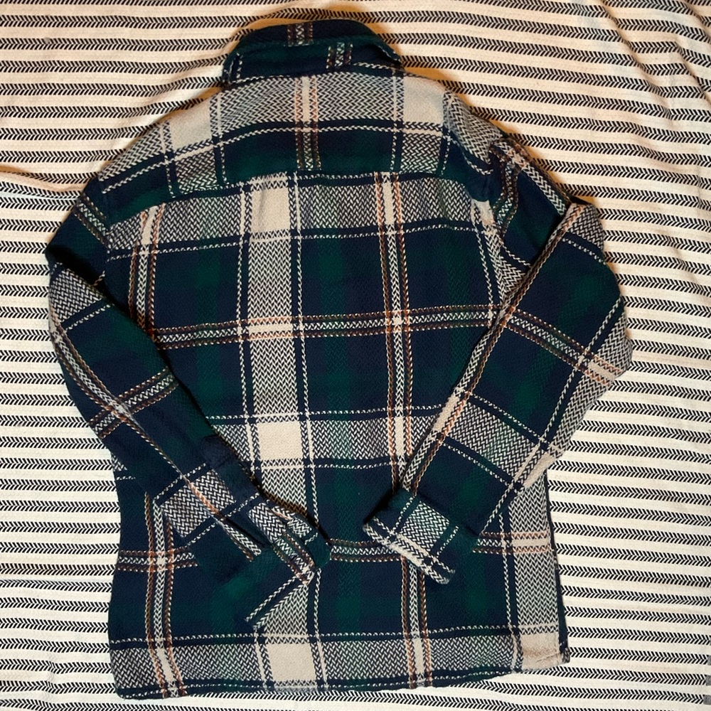 Abercrombie & Fitch Navy and Green Plaid Shirt - Picture 6 of 6